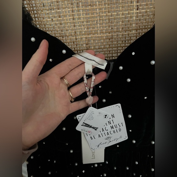 LoveShackFancy Devita Dress Embellished Velvet Mini Dress - Picture 12 of 15